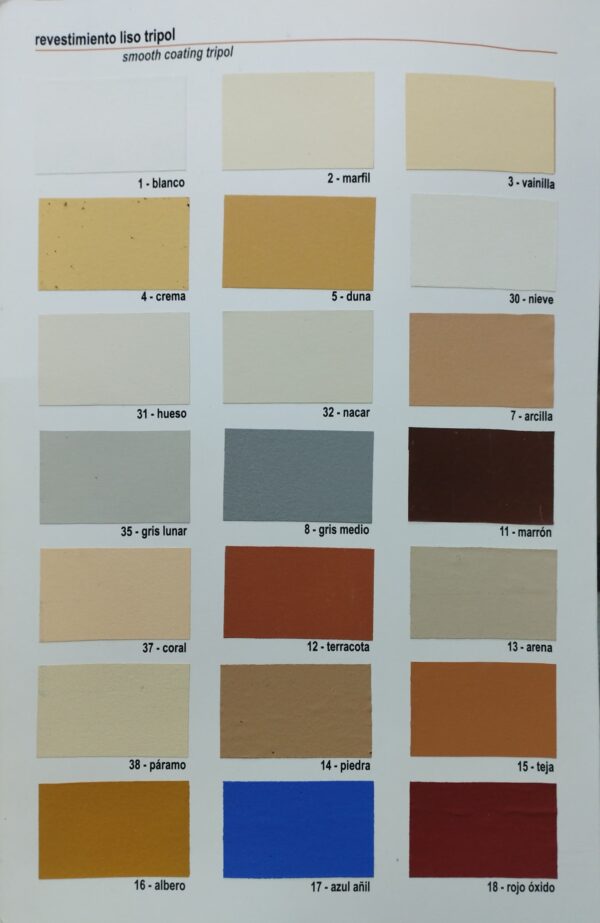 REVESTIMIENTO TRIPOL COLORES